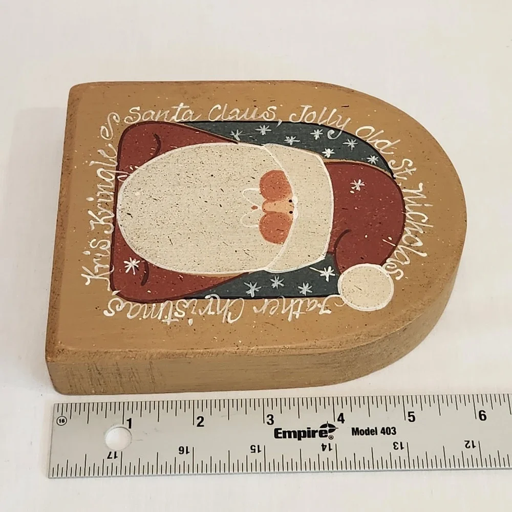 Knotts in Wood Signed Folk Art Christmas Santa Shelf Sitter 6